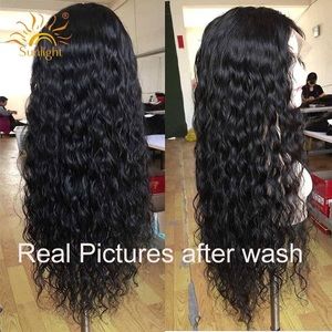 180% density wig 100% human lace front curly wig